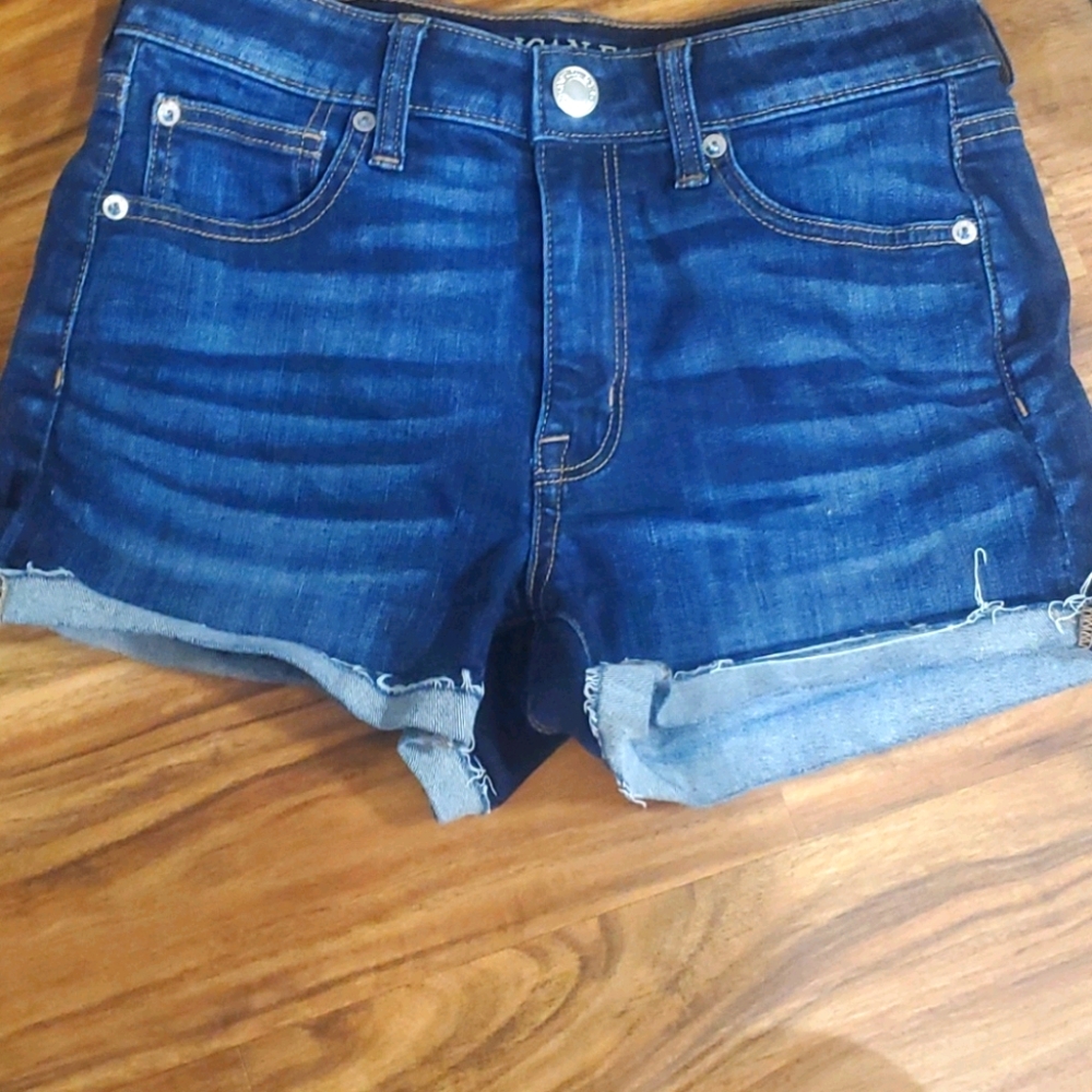 A.E dark wash shorts